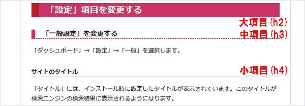 カスタマイズ後の見出しデザイン